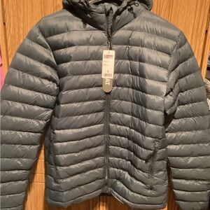32 Degrees Men's Gray Puffer Jacket with Hood